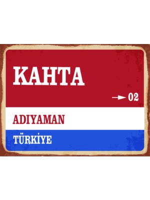 BiveSa Adıyaman Ili Kahta Ilçesi  Retro Ahşap Sokak Tabelası