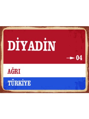 BiveSa Ağrı Ili Diyadin Ilçesi  Retro Ahşap Sokak Tabelası