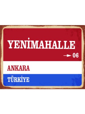 BiveSa Ankara Ili Yenimahalle Ilçesi  Retro Ahşap Sokak Tabelası