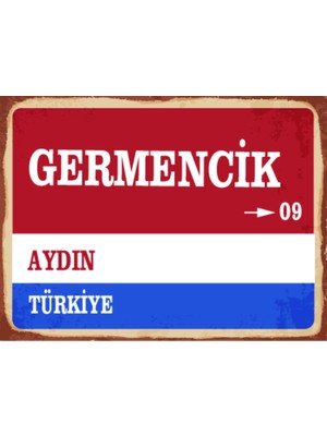 BiveSa Aydın Ili Germencik Ilçesi  Retro Ahşap Sokak Tabelası
