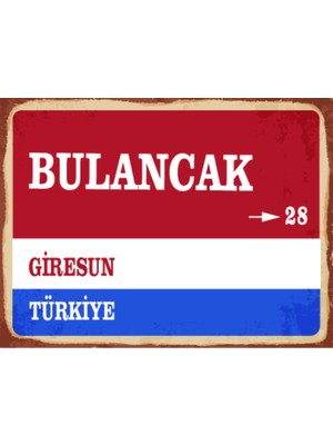 BiveSa Giresun Ili Bulancak Ilçesi  Retro Ahşap Sokak Tabelası