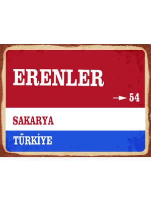 BiveSa Sakarya Ili Erenler Ilçesi  Retro Ahşap Sokak Tabelası