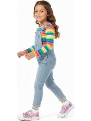 Artı Artı Ayakkabı Mia KİDS-2401 🌈 Hologram 3D Kız Çocuk Cırtlı Işıklı Pembe Sneakers