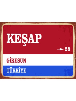 BiveSa Giresun Ili Keşap Ilçesi  Retro Ahşap Sokak Tabelası