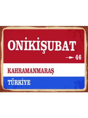 BiveSa Kahramanmaraş Ili Onikişubat Ilçesi  Retro Ahşap Sokak Tabelası