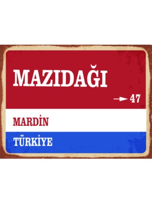 BiveSa Mardin Ili Mazıdağı Ilçesi  Retro Ahşap Sokak Tabelası