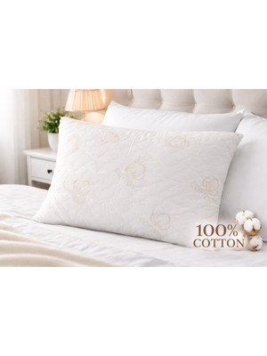 Yünteks Günaydın Pamuk Yastık , Nefesalan Doku ,organik Pamuk, Kapitoneli , Çantalı , 50X70 Yastık