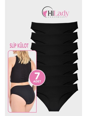 Hilady Kadın Külot 7 Li Paket Likralı Soft, Ve, Siyah, Renkler Pamuklu,yumuşak,bikini Külot