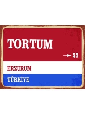 BiveSa Erzurum Ili Tortum Ilçesi  Retro Ahşap Sokak Tabelası
