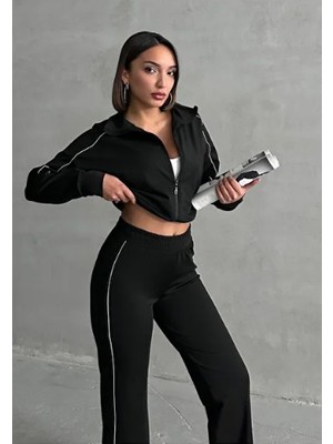 Miss Prova Biye Detaylı Dalgıç\scuba Kumaş Spor Ceket\sweatshirt