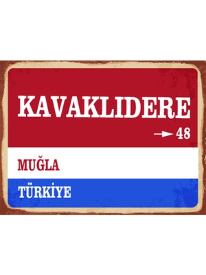 BiveSa Muğla Ili Kavaklıdere Ilçesi  Retro Ahşap Sokak Tabelası