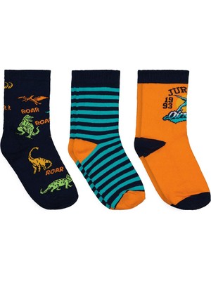Civil Boys Dinosours 3'lü 2-12 Yaş Erkek Soket Çorap - Standart 6-7 Yaş
