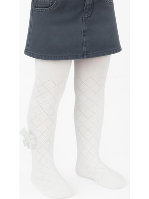 Civil Girls Petek Tüllü Aksesuar 3-7 Yaş Kız Külotlu Çorap - Ekru 7-8 Yaş