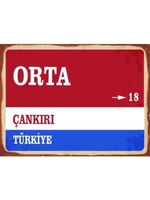 BiveSa Çankırı Ili Orta Ilçesi  Retro Ahşap Sokak Tabelası