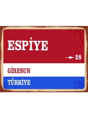 BiveSa Giresun Ili Espiye Ilçesi  Retro Ahşap Sokak Tabelası