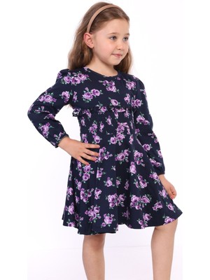 Toontoy Kız Çocuk Çiçek Desenli Elbise