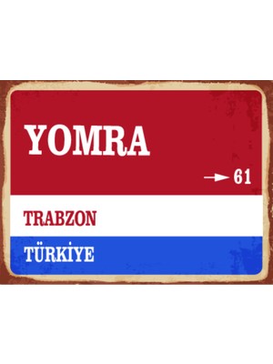 BiveSa Trabzon Ili Yomra Ilçesi  Retro Ahşap Sokak Tabelası