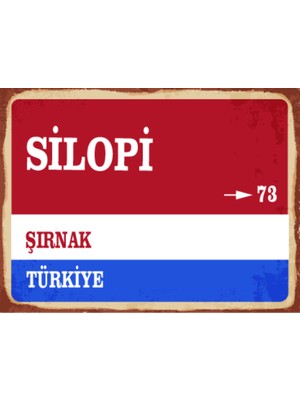 BiveSa Şırnak Ili Silopi Ilçesi  Retro Ahşap Sokak Tabelası