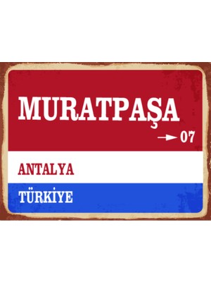 BiveSa Antalya Ili Muratpaşa Ilçesi  Retro Ahşap Sokak Tabelası