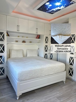 Zebra Model Welsoft Yumuşak Kış Aylarının Vazgeçilmez Yatak Koruyucu Örtüsü - Krem - 150X200