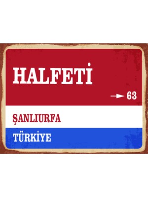 BiveSa Şanlıurfa Ili Halfeti Ilçesi  Retro Ahşap Sokak Tabelası