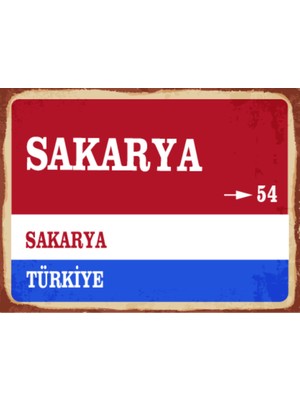 BiveSa Sakarya Ili Retro Ahşap Sokak Tabelası