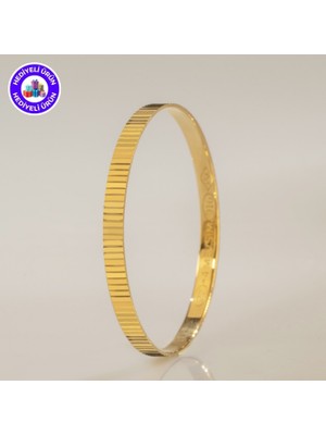 E-Gümüş 925 Ayar Yaldızlı Altın Kaplama Gümüş Suyolu Bilezik