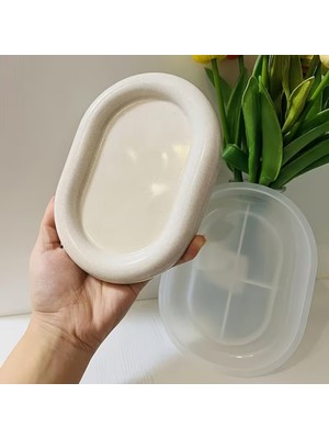 Craftto Dekoratif Oval Takı ve Aksesuar Tabağı Silikon Kalıbı