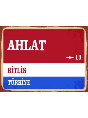 BiveSa Bitlis Ili Ahlat Ilçesi  Retro Ahşap Sokak Tabelası