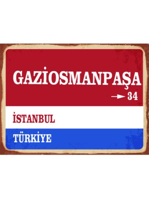 BiveSa Istanbul Ili Gaziosmanpaşa Ilçesi  Retro Ahşap Sokak Tabelası