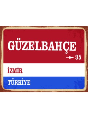 BiveSa Izmir Ili Güzelbahçe Ilçesi  Retro Ahşap Sokak Tabelası