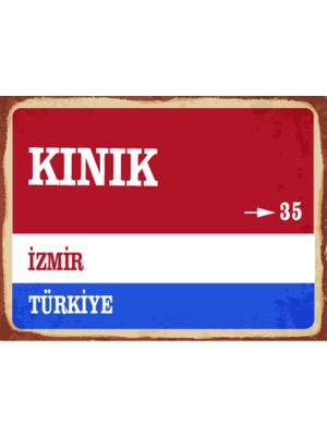 BiveSa Izmir Ili Kınık Ilçesi  Retro Ahşap Sokak Tabelası