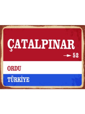 BiveSa Ordu Ili Çatalpınar Ilçesi  Retro Ahşap Sokak Tabelası