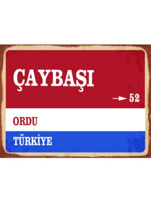 BiveSa Ordu Ili Çaybaşı Ilçesi  Retro Ahşap Sokak Tabelası