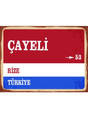 BiveSa Rize Ili Çayeli Ilçesi  Retro Ahşap Sokak Tabelası