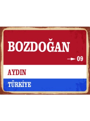 BiveSa Aydın Ili Bozdoğan Ilçesi  Retro Ahşap Sokak Tabelası