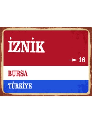 BiveSa Bursa Ili Iznik Ilçesi  Retro Ahşap Sokak Tabelası