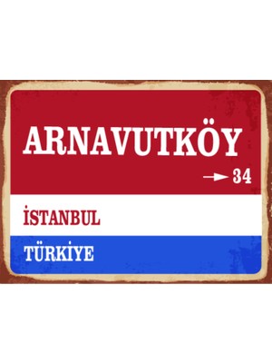 BiveSa Istanbul Ili Arnavutköy Ilçesi  Retro Ahşap Sokak Tabelası