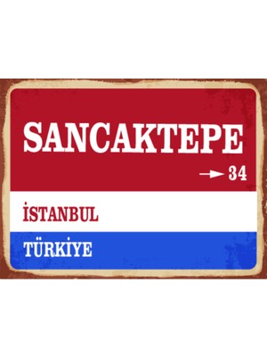 BiveSa Istanbul Ili Sancaktepe Ilçesi  Retro Ahşap Sokak Tabelası