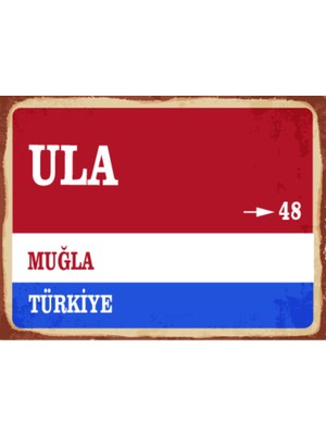BiveSa Muğla Ili Ula Ilçesi  Retro Ahşap Sokak Tabelası
