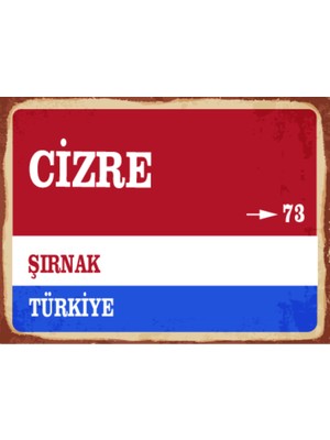 BiveSa Şırnak Ili Cizre Ilçesi  Retro Ahşap Sokak Tabelası