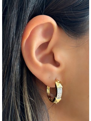 Aurah Taşlı Halka Küpe