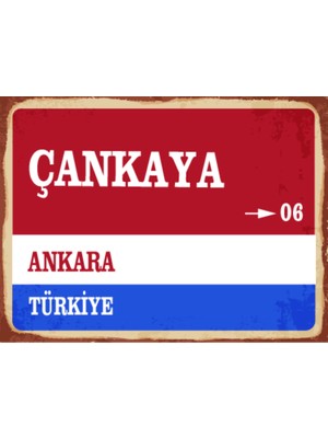 BiveSa Ankara Ili Çankaya Ilçesi  Retro Ahşap Sokak Tabelası