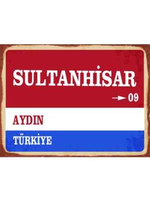 BiveSa Aydın Ili Sultanhisar Ilçesi  Retro Ahşap Sokak Tabelası