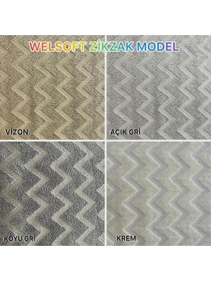 Zikzak Model Welsoft Yumuşak Kış Aylarının Vazgeçilmez Yatak Koruyucu Örtüsü - Koyu Gri - 120X200