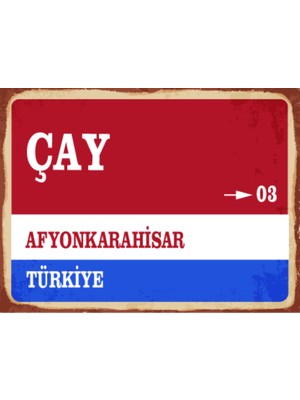 BiveSa Afyonkarahisar Ili Çay Ilçesi  Retro Ahşap Sokak Tabelası