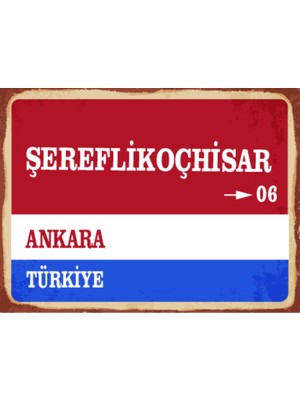 BiveSa Ankara Ili Şereflikoçhisar Ilçesi  Retro Ahşap Sokak Tabelası