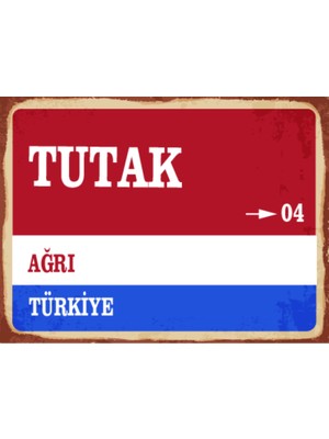 BiveSa Ağrı Ili Tutak Ilçesi  Retro Ahşap Sokak Tabelası