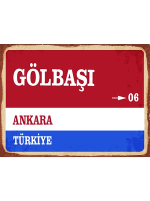 BiveSa Ankara Ili Gölbaşı Ilçesi  Retro Ahşap Sokak Tabelası