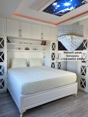 Yakamoz Model Welsoft Yumuşak Kış Aylarının Vazgeçilmez Yatak Koruyucu Örtüsü - Krem - 190X200